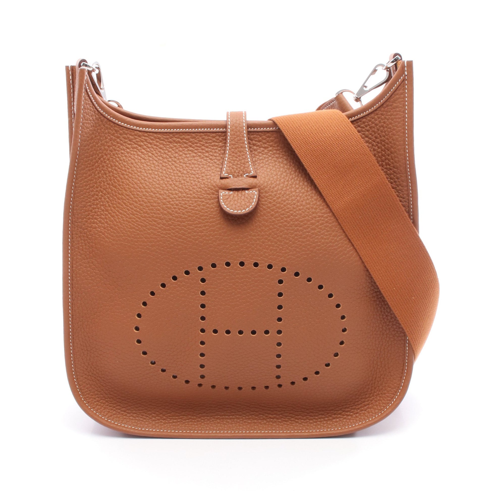 エヴリン 3 トロワ PM ゴールド ショルダーバッグ トリヨンクレマンス ブラウン シルバー金具 K刻印 エルメス バッグ HERMES