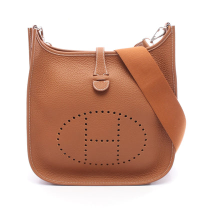 エヴリン 3 トロワ PM ゴールド ショルダーバッグ トリヨンクレマンス ブラウン シルバー金具 K刻印 エルメス バッグ HERMES