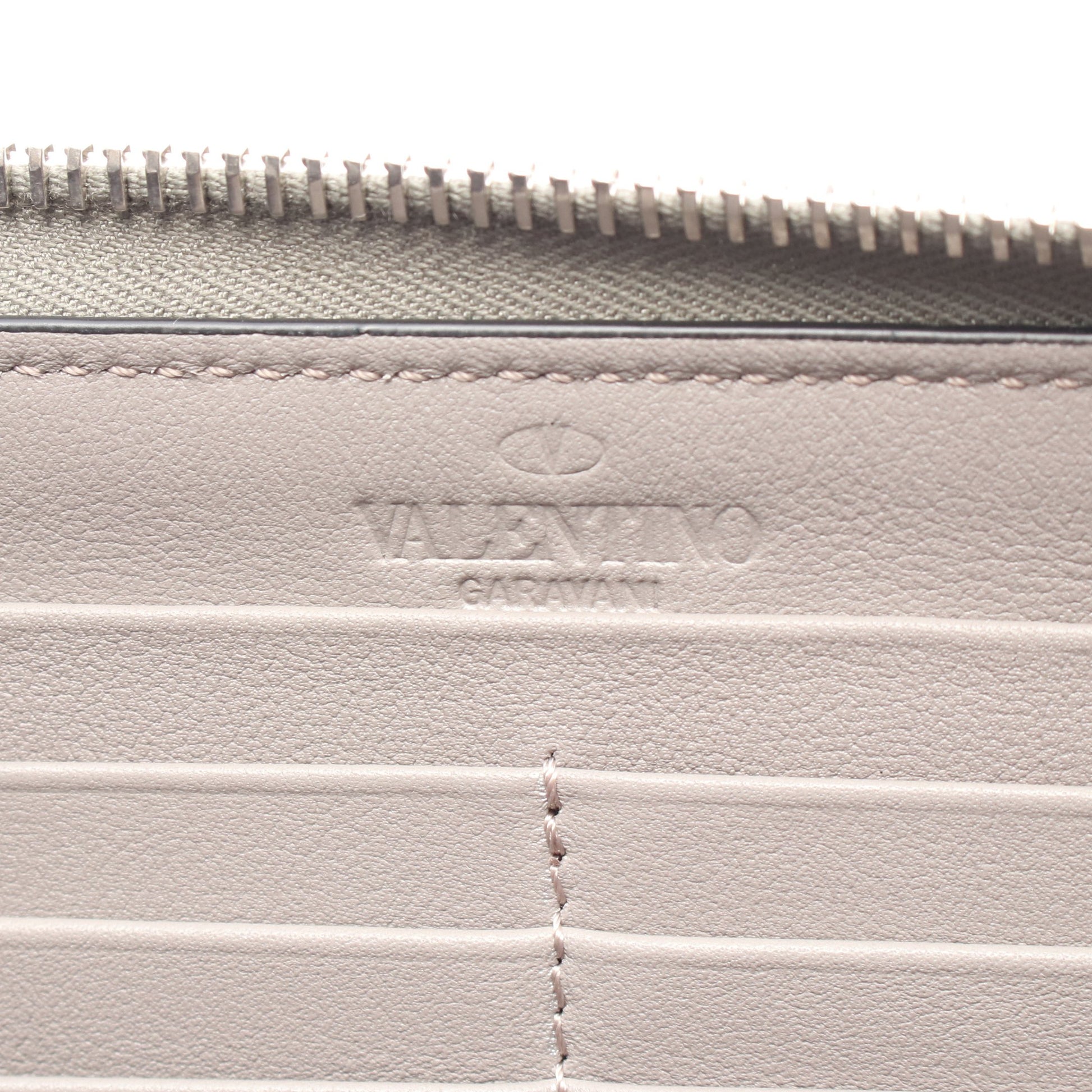 Vロゴ シグネチャー ラウンドファスナー長財布 レザー グレー ヴァレンティノガラヴァーニ 財布・小物 VALENTINO GARAVANI