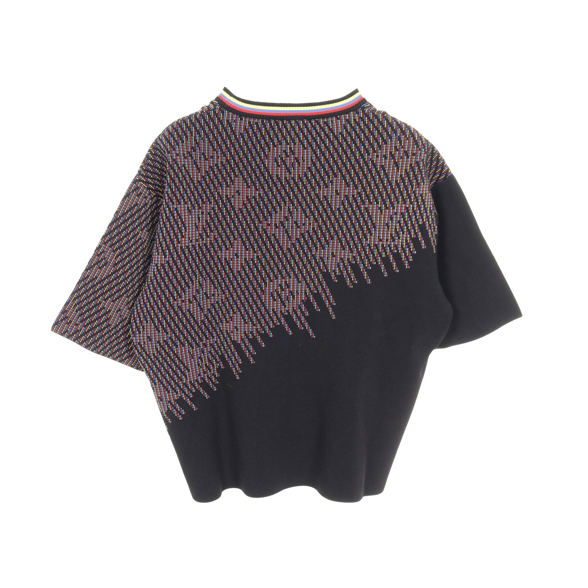 モノグラム ニット クルーネック 半袖 ナイロン レーヨン ブラック マルチカラー ルイヴィトン トップス LOUIS VUITTON