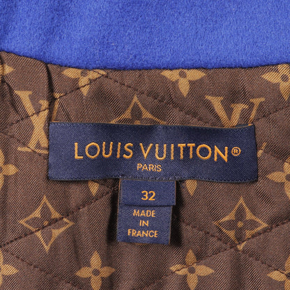 Vパッチ バーシティジャケット スタジャン ウール レザー ブルー マルチカラー 切替 ルイヴィトン アウター LOUIS VUITTON