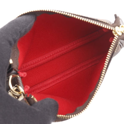 ミニポシェットアクセソワール ダミエエベヌ チェーンハンドバッグ PVC レザー ブラウン ルイヴィトン バッグ LOUIS VUITTON