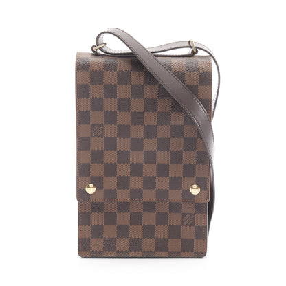 ポートベロー ダミエエベヌ ショルダーバッグ PVC レザー ブラウン ルイヴィトン バッグ LOUIS VUITTON
