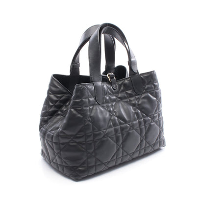 Toujours トゥージュール ミディアム マクロカナージュ ハンドバッグ レザー ブラック クリスチャンディオール バッグ Christian Dior