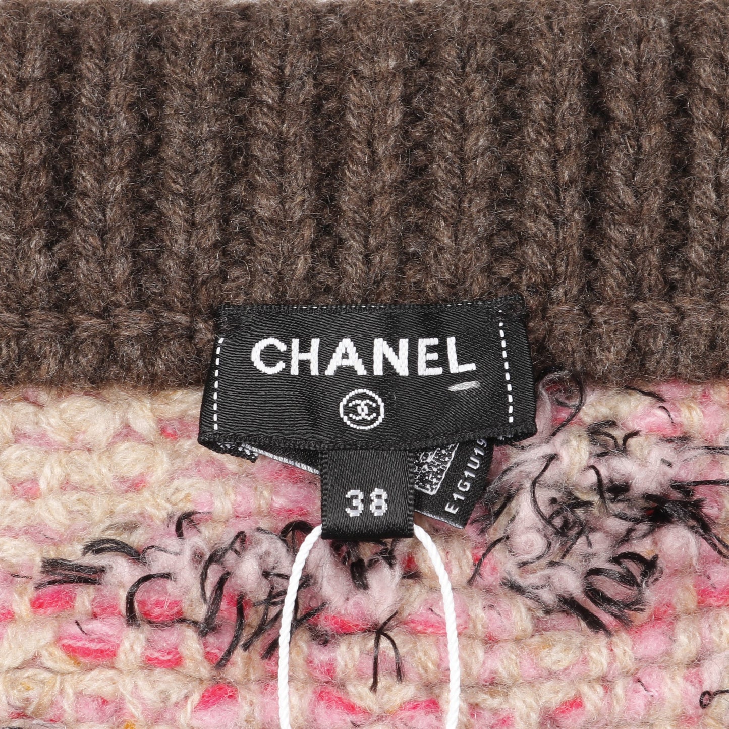 ココマーク ニット スカート 花柄 カシミヤ ウール ベージュ ブラウン ピンク シャネル ボトムス CHANEL