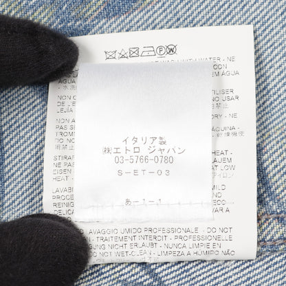デニム コート コットン ブルー フード付き エトロ アウター ETRO