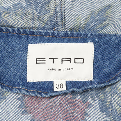 デニム コート コットン ブルー フード付き エトロ アウター ETRO