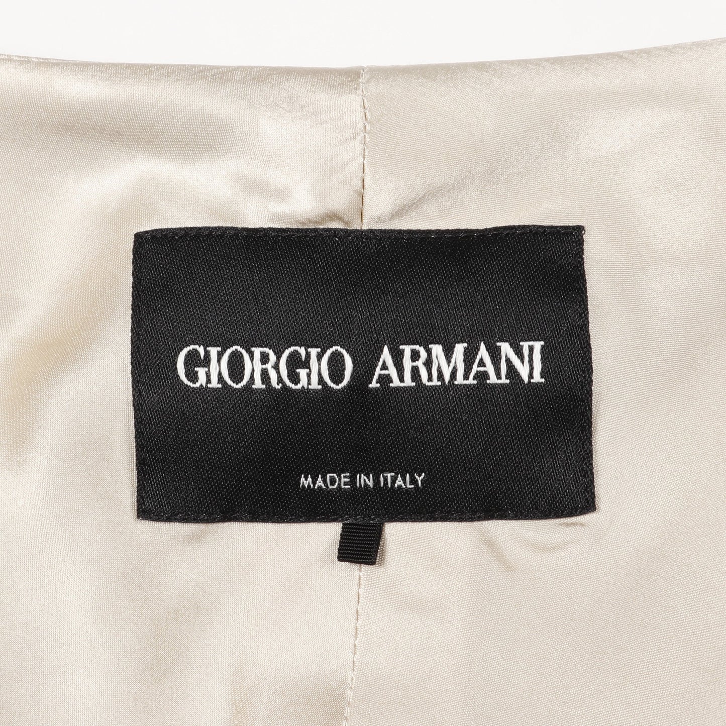 ジップアップ ノーカラージャケット シャンパンゴールド ジョルジオアルマーニ アウター GIORGIO ARMANI