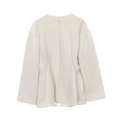 ジップアップ ノーカラージャケット シャンパンゴールド ジョルジオアルマーニ アウター GIORGIO ARMANI