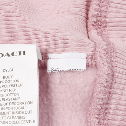 オーバーサイズド シグネチャー クレスト フーディー プルオーバーパーカー コットン ピンク コーチ トップス COACH
