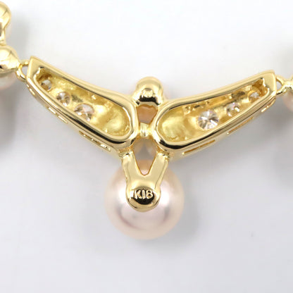 パール ダイヤ ネックレス ネックレス K18YG パール ダイヤモンド イエローゴールド ホワイト クリア ミキモト アクセサリー MIKIMOTO