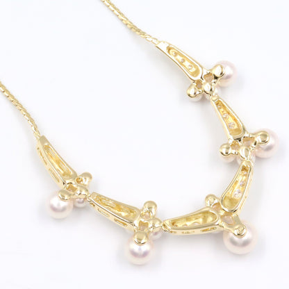 パール ダイヤ ネックレス ネックレス K18YG パール ダイヤモンド イエローゴールド ホワイト クリア ミキモト アクセサリー MIKIMOTO