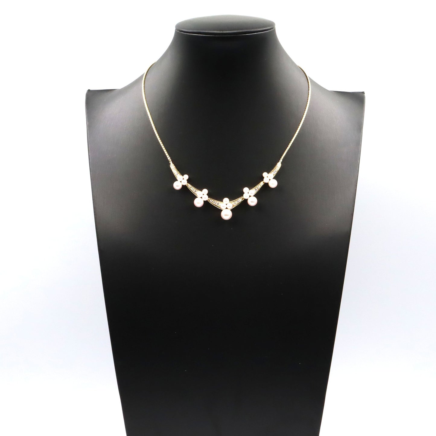 パール ダイヤ ネックレス ネックレス K18YG パール ダイヤモンド イエローゴールド ホワイト クリア ミキモト アクセサリー MIKIMOTO