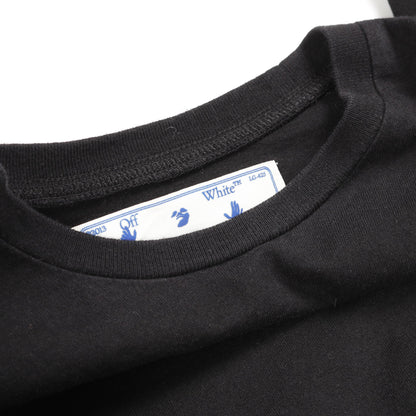 Tシャツ 長袖 ロゴ刺繍 コットン ブラック オフホワイト トップス OFF-WHITE