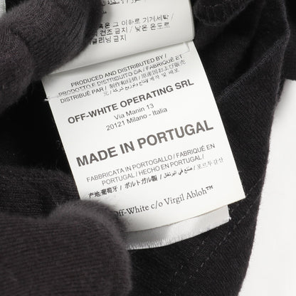 Tシャツ 長袖 ロゴ刺繍 コットン ブラック オフホワイト トップス OFF-WHITE