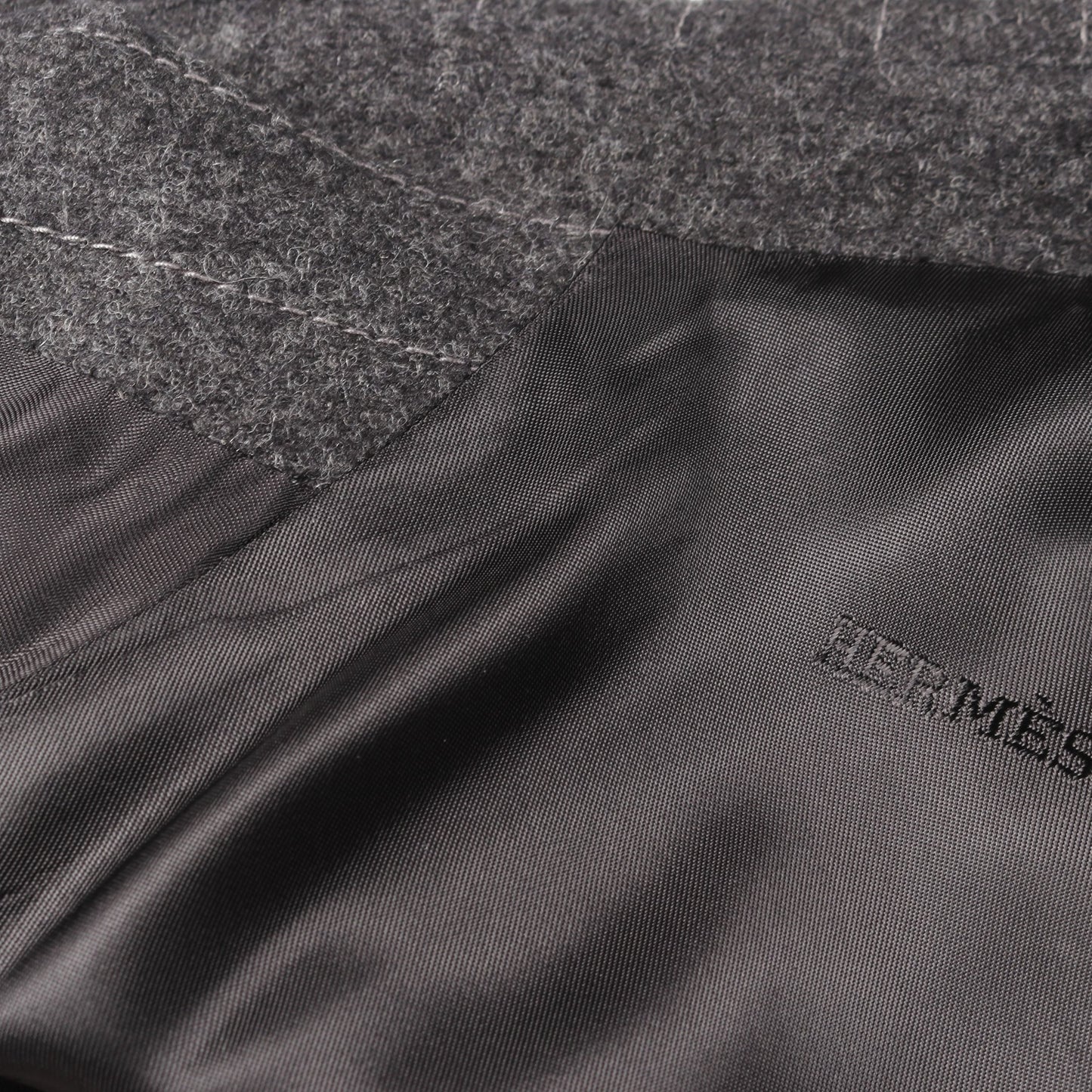 スーツ ストライプ ウール グレー エルメス スーツ HERMES