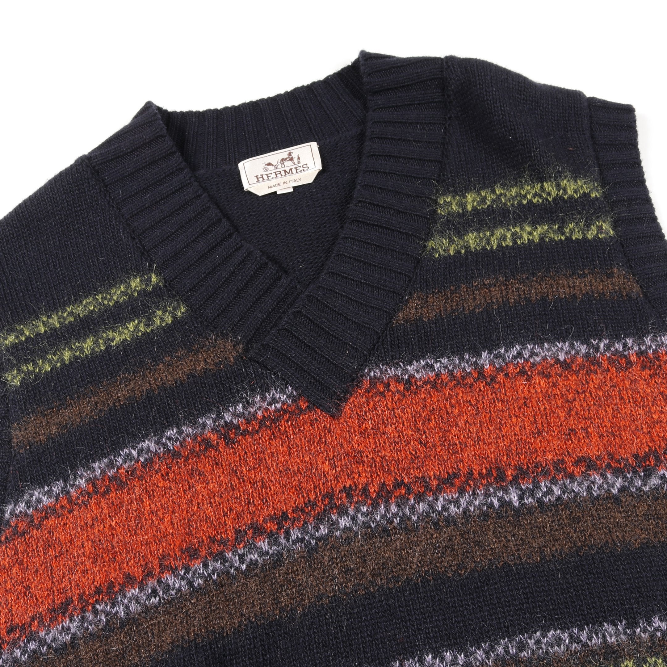 ニット ベスト ウール カシミヤ モヘヤ ネイビー マルチカラー