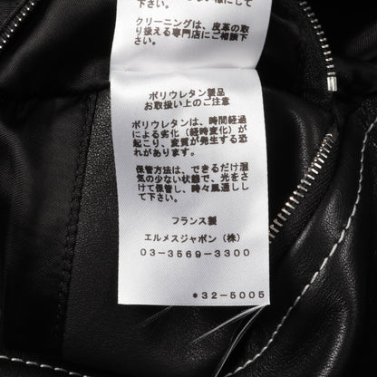 ノーラペル ジャケット ムートン ブラック エルメス アウター HERMES