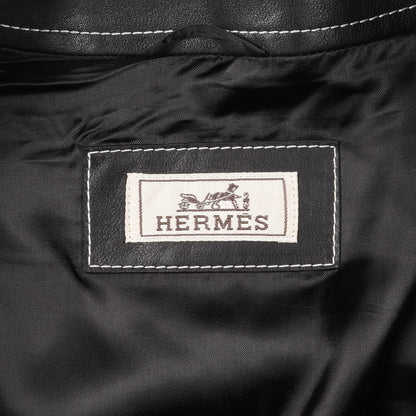 ノーラペル ジャケット ムートン ブラック エルメス アウター HERMES