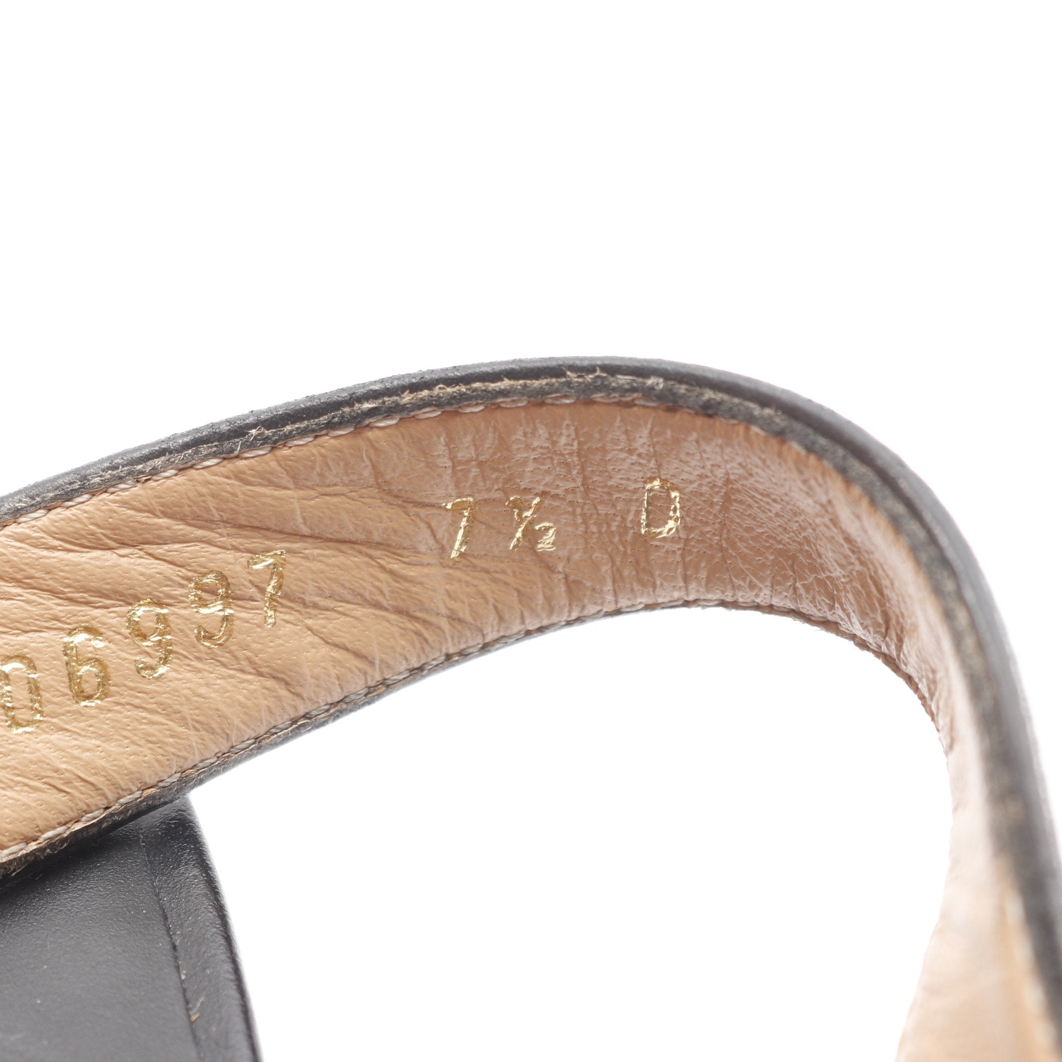 ガンチーニ サンダル レザー ブラック ウェッジソール