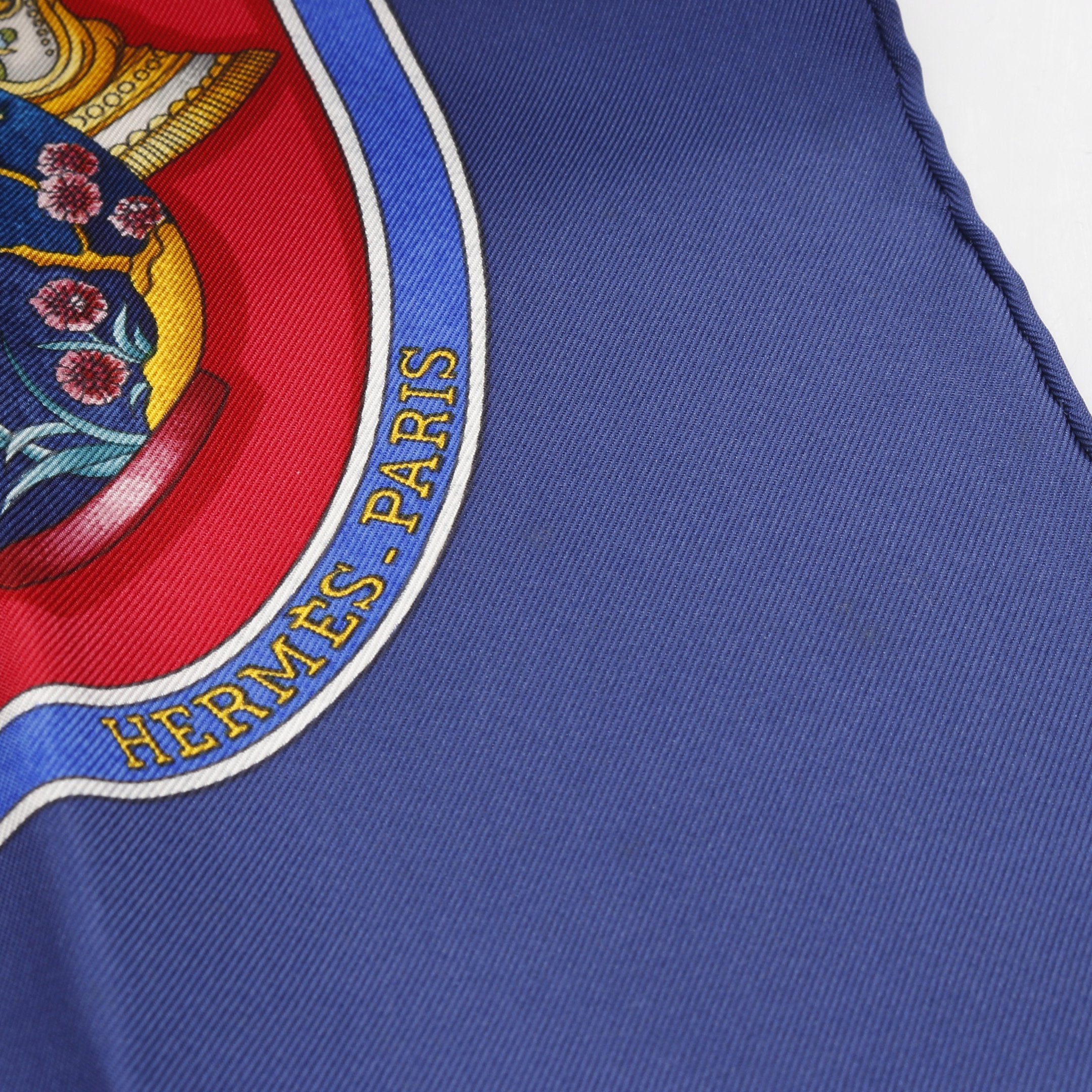 カレ90 Qu importe le flacon スカーフ シルク ネイビー レッド マルチ