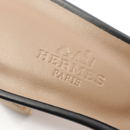 オアジス ミュール サンダル レザー ブラック エルメス シューズ HERMES