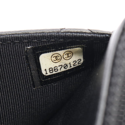 マトラッセ チェーンウォレット ショルダーバッグ ラムスキン ブラック シルバー金具 シャネル バッグ CHANEL