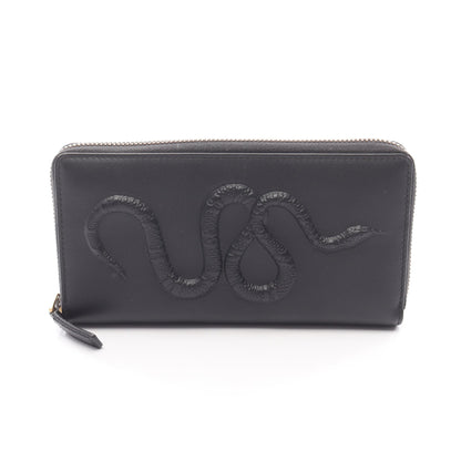 スネーク ラウンドファスナー長財布 レザー ブラック グッチ 財布・小物 GUCCI