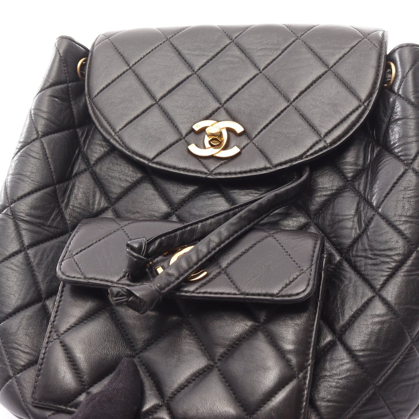 マトラッセ バックパック リュックサック ラムスキン ブラック ゴールド金具 シャネル バッグ CHANEL