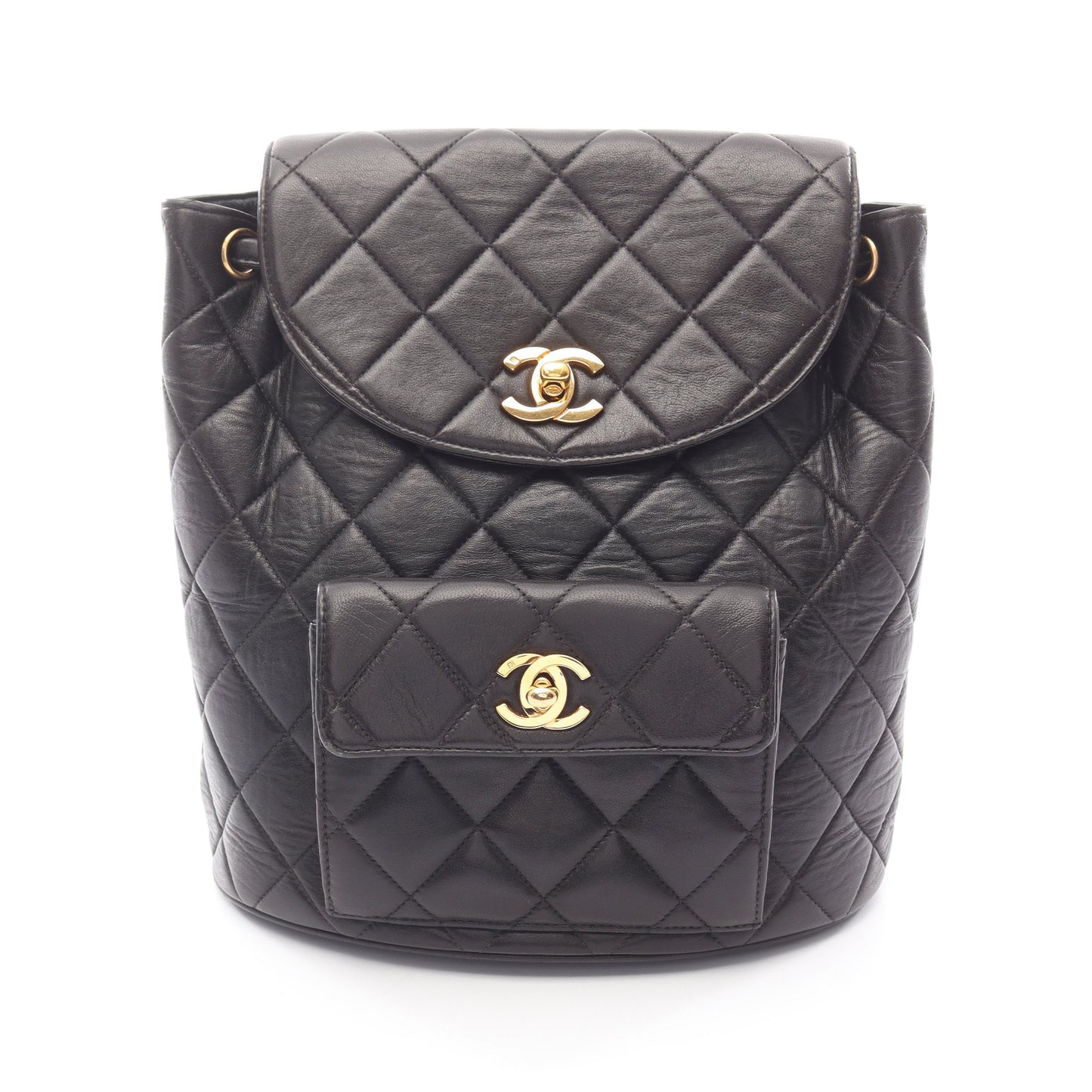 マトラッセ バックパック リュックサック ラムスキン ブラック ゴールド金具 シャネル バッグ CHANEL