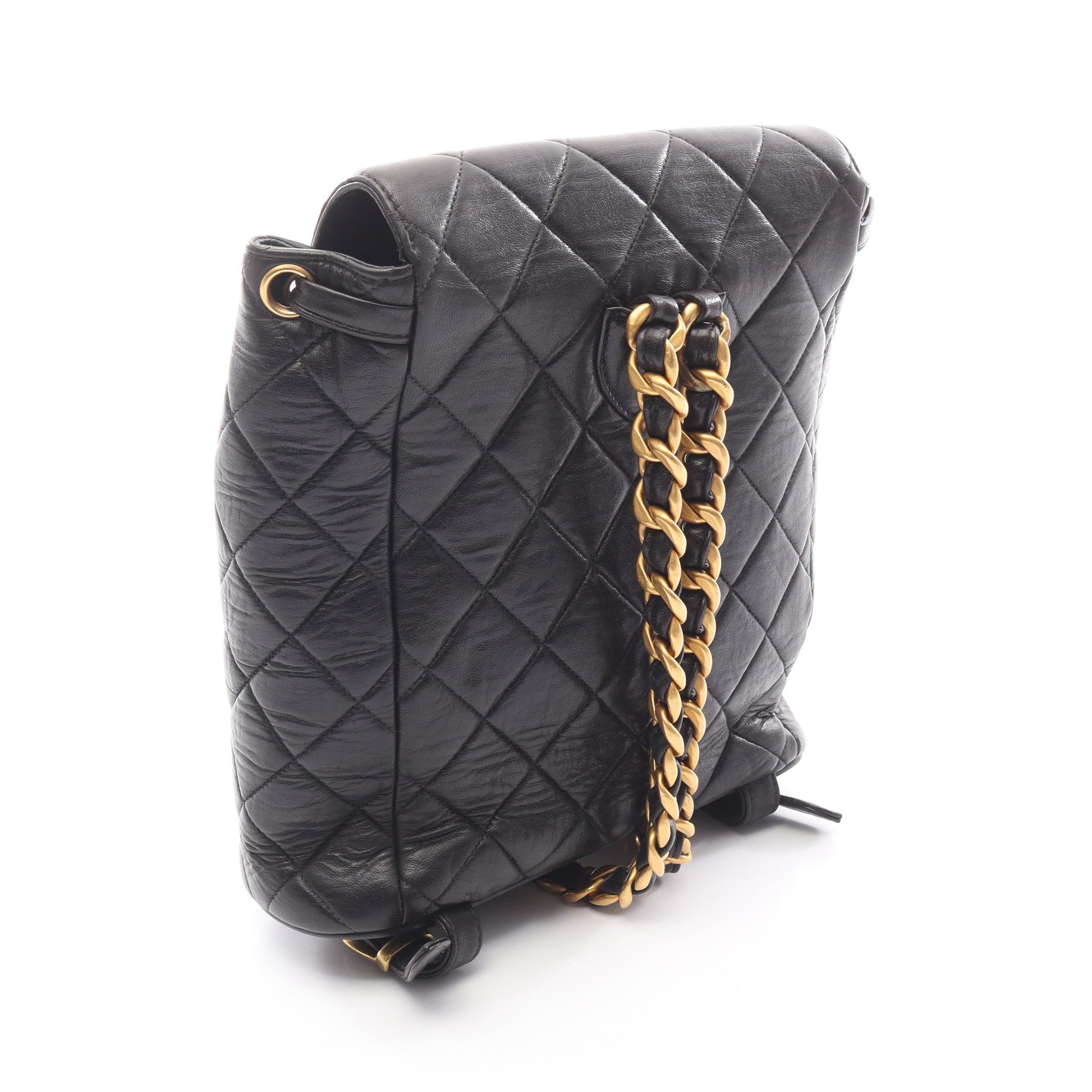 マトラッセ バックパック リュックサック ラムスキン ブラック ゴールド金具 シャネル バッグ CHANEL