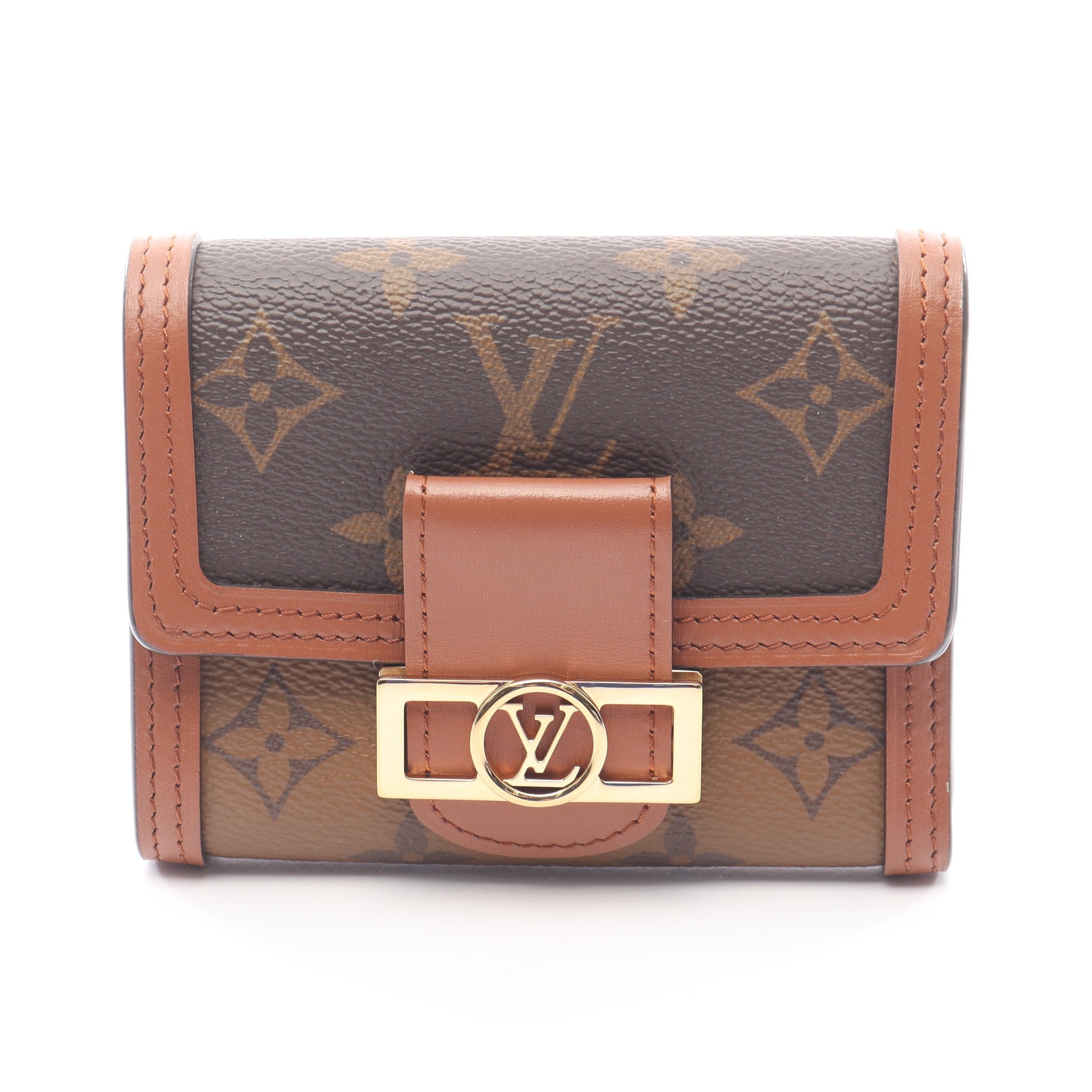 Louis Vuitton 三つ折り財布 ブラウン ベージュ やまにゃん)Louis