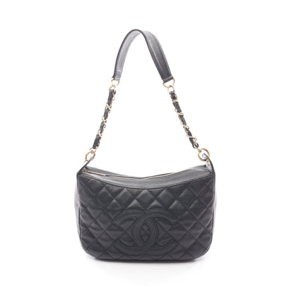 マトラッセ チェーンショルダーバッグ キャビアスキン ブラック ゴールド金具 シャネル バッグ CHANEL