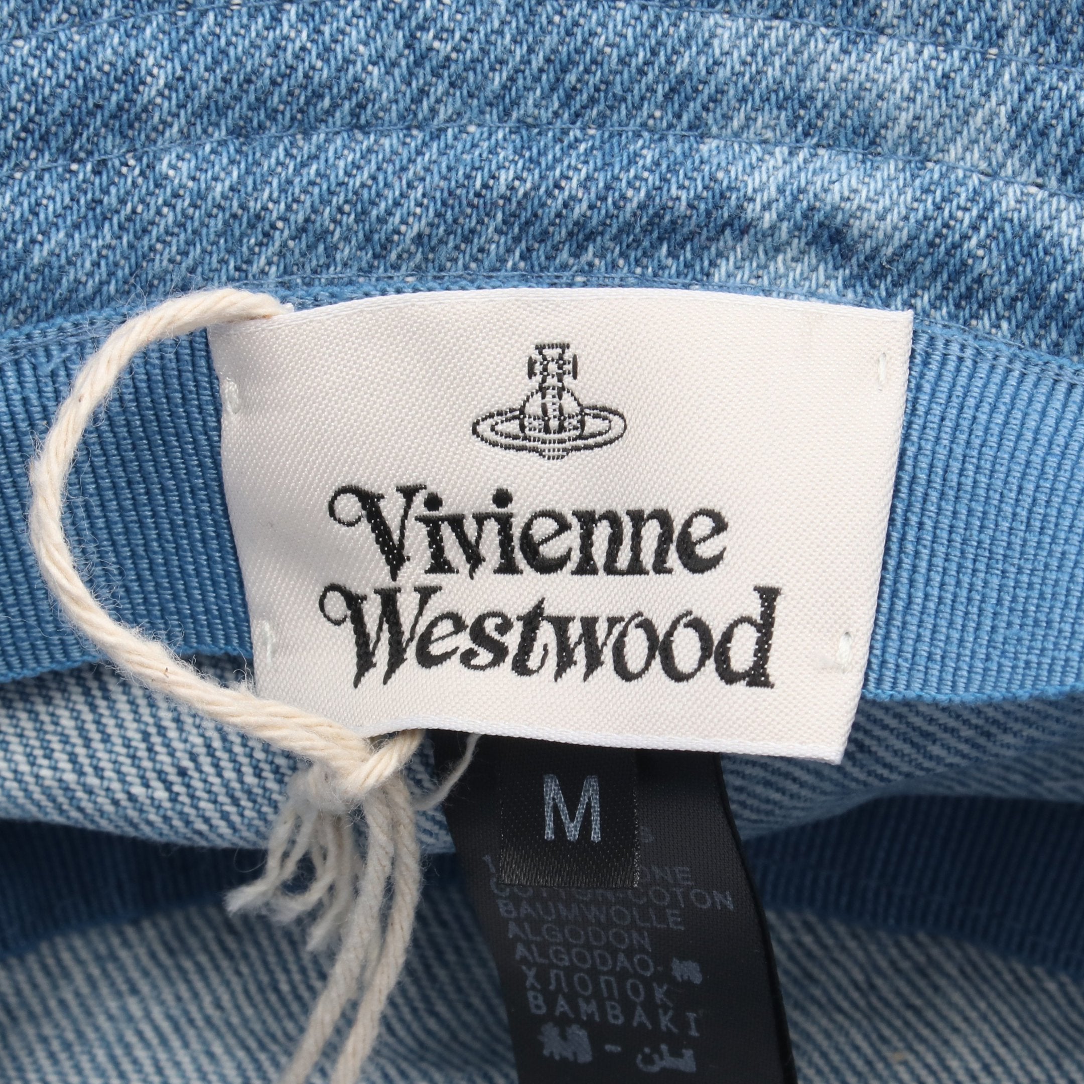 VW GRID BLUE デニム バケット ハット オーブ刺繍 コットン ブルー