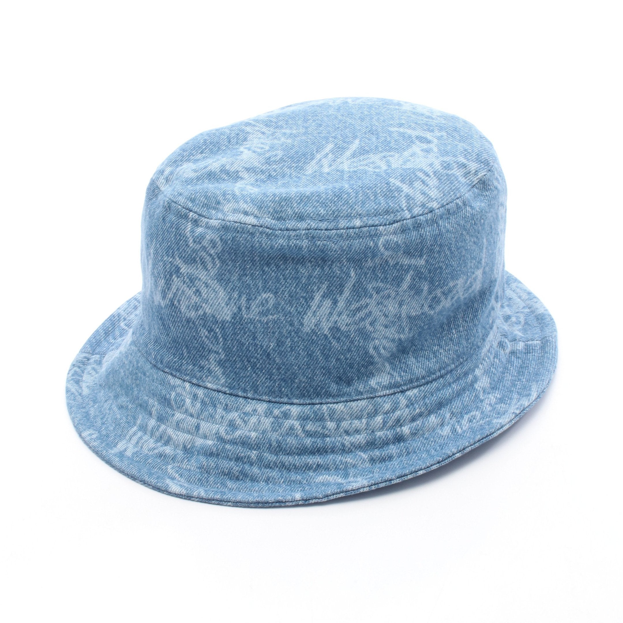 VW GRID BLUE デニム バケット ハット オーブ刺繍 コットン ブルー