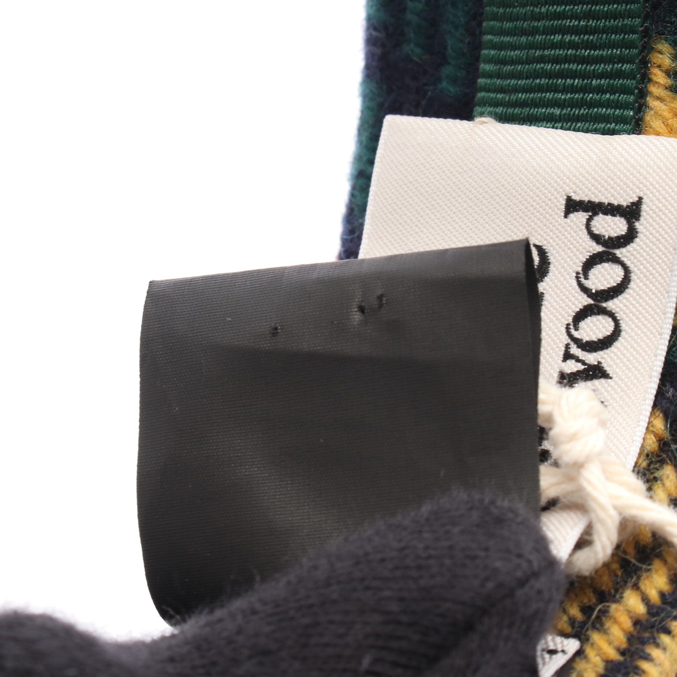 カチューシャ タータンチェック オーブ刺繍 ウール グリーン マルチ