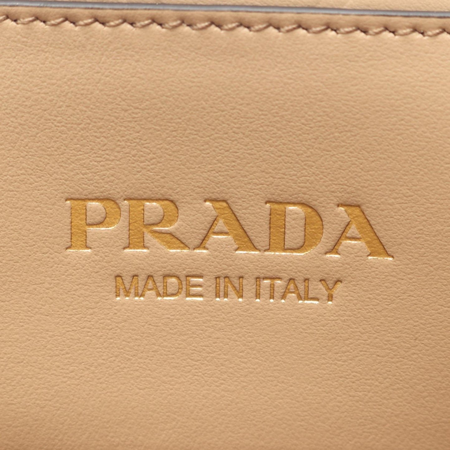 シンボル トップステッチ SOFT CALF ハンドバッグ トートバッグ レザー ベージュ プラダ バッグ PRADA
