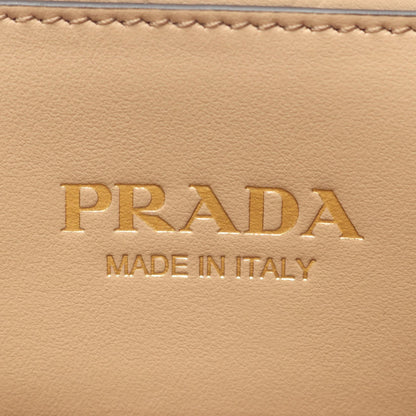シンボル トップステッチ SOFT CALF ハンドバッグ トートバッグ レザー ベージュ プラダ バッグ PRADA