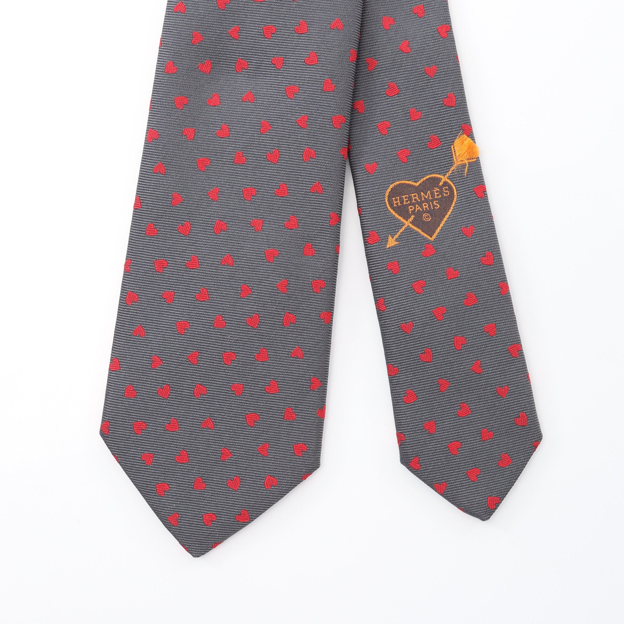 ダンシング ハート ネクタイ シルク グレー エルメス – RECLO