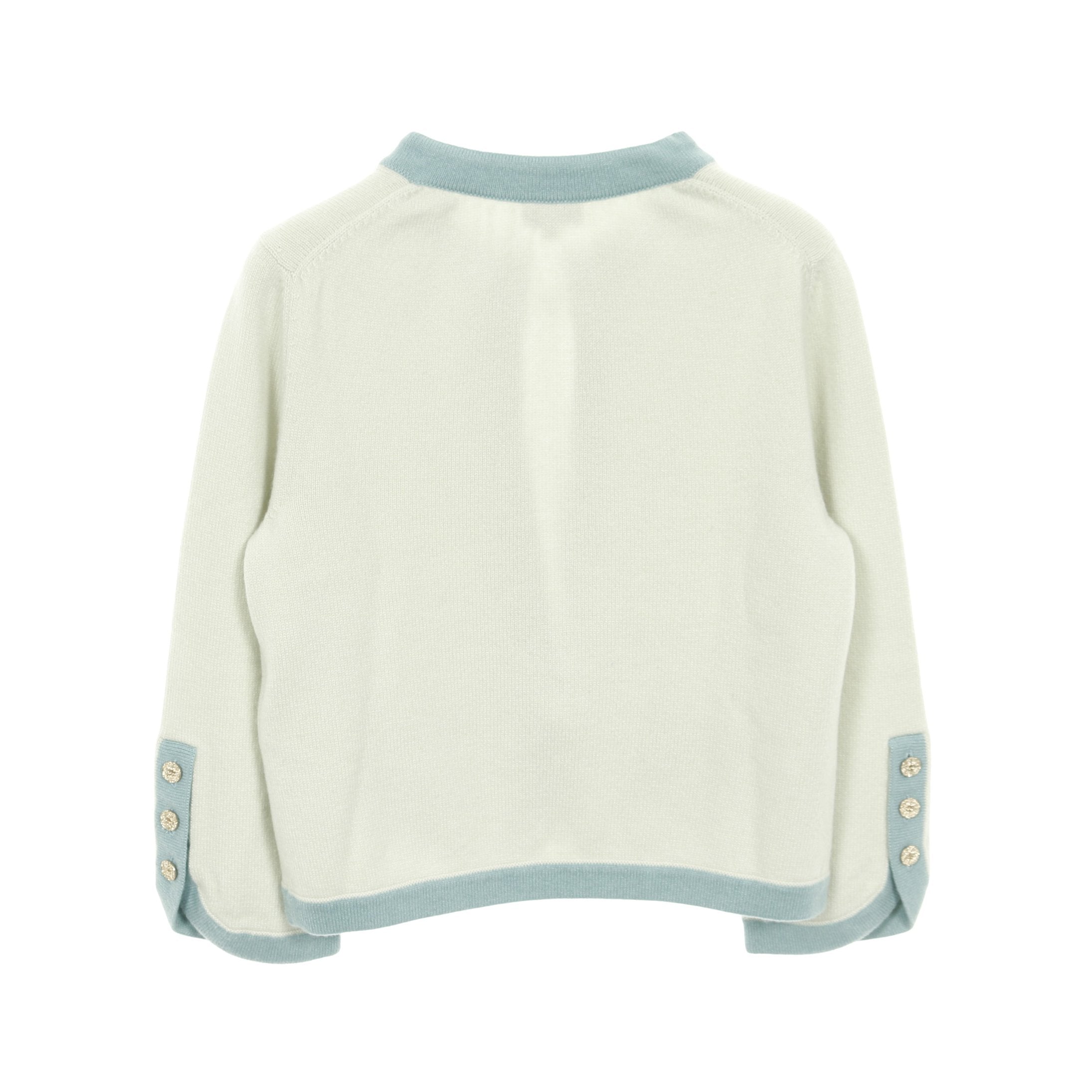 ココマークボタン カーディガン カシミヤ ライトブルー シャネル – RECLO