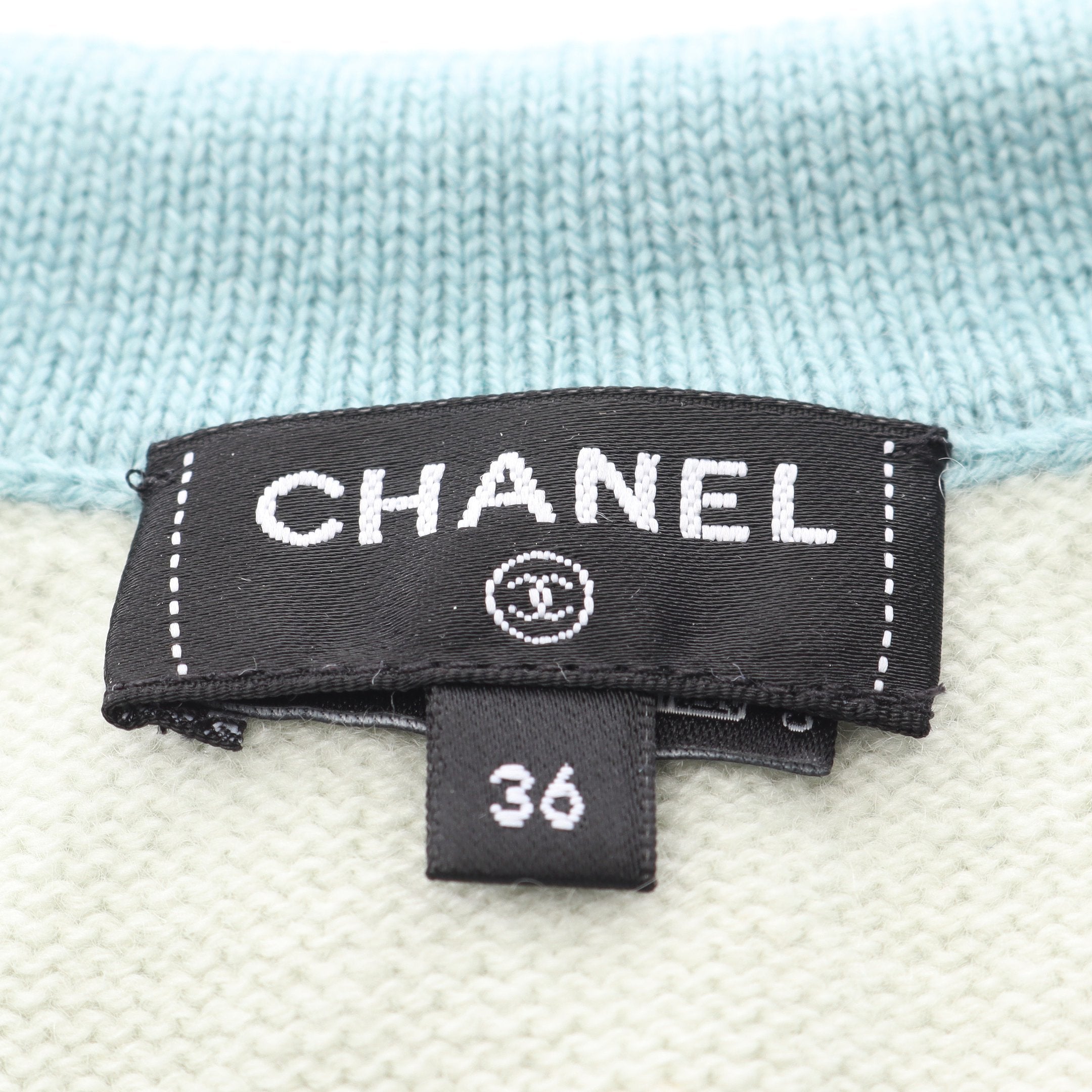 ココマークボタン カーディガン カシミヤ ライトブルー シャネル – RECLO