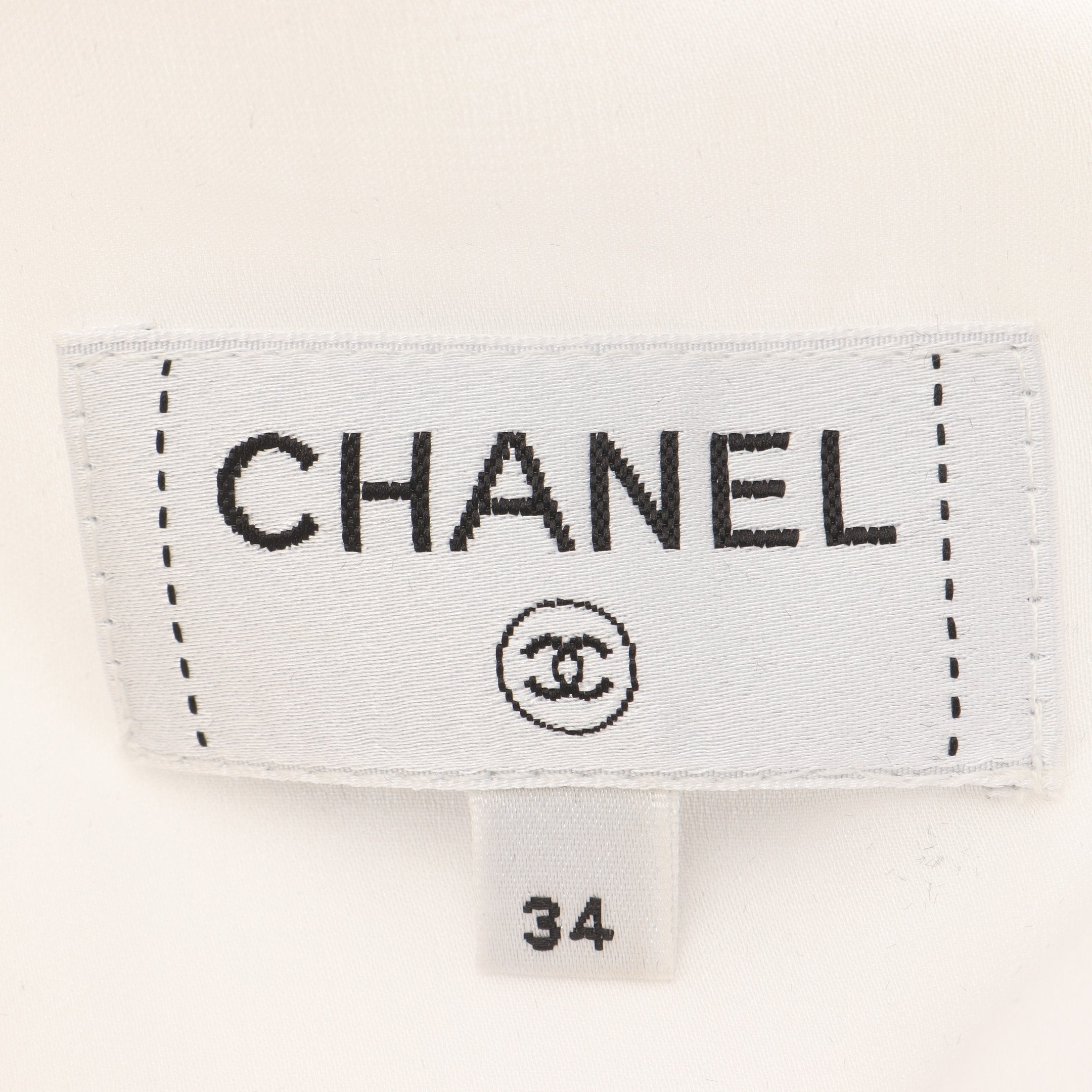 ココマークボタン ノーカラージャケット コットン シルク ホワイト