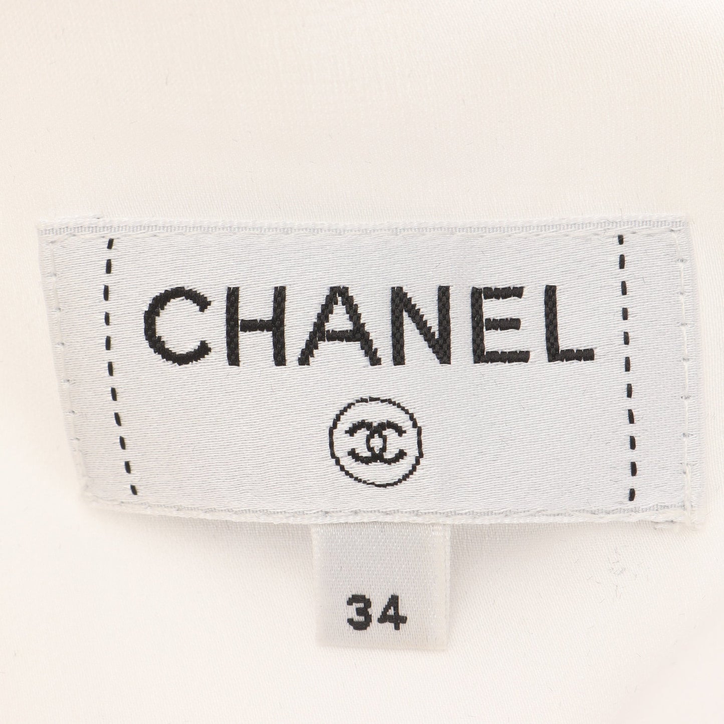 ココマークボタン ノーカラージャケット コットン シルク ホワイト シャネル アウター CHANEL