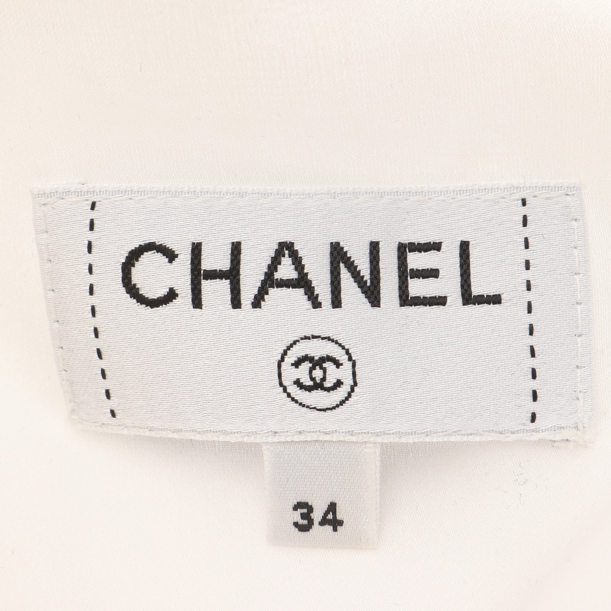 ココマークボタン ノーカラージャケット コットン シルク ホワイト シャネル アウター CHANEL