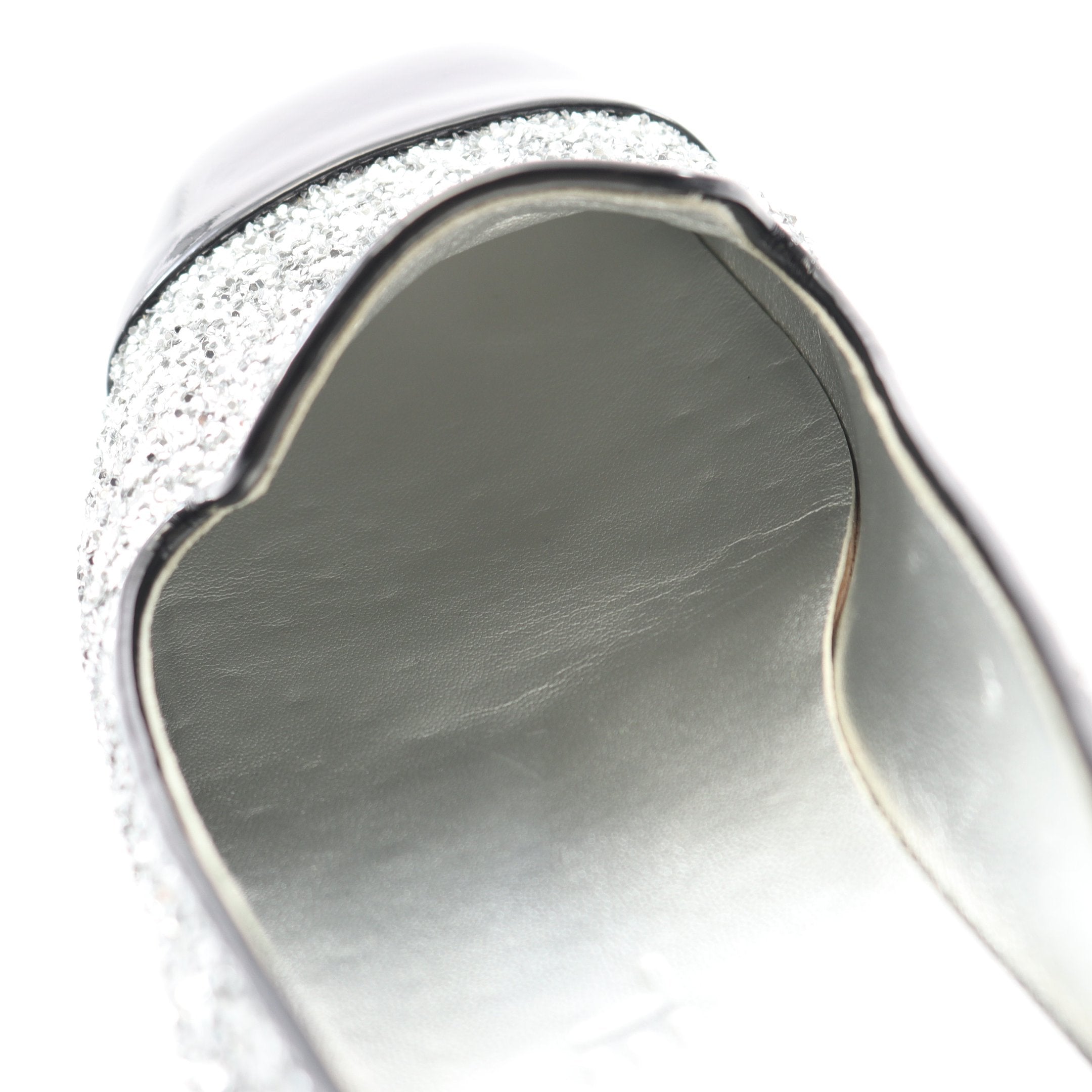 ココマーク パンプス グリッター エナメルレザー シルバー ブラック