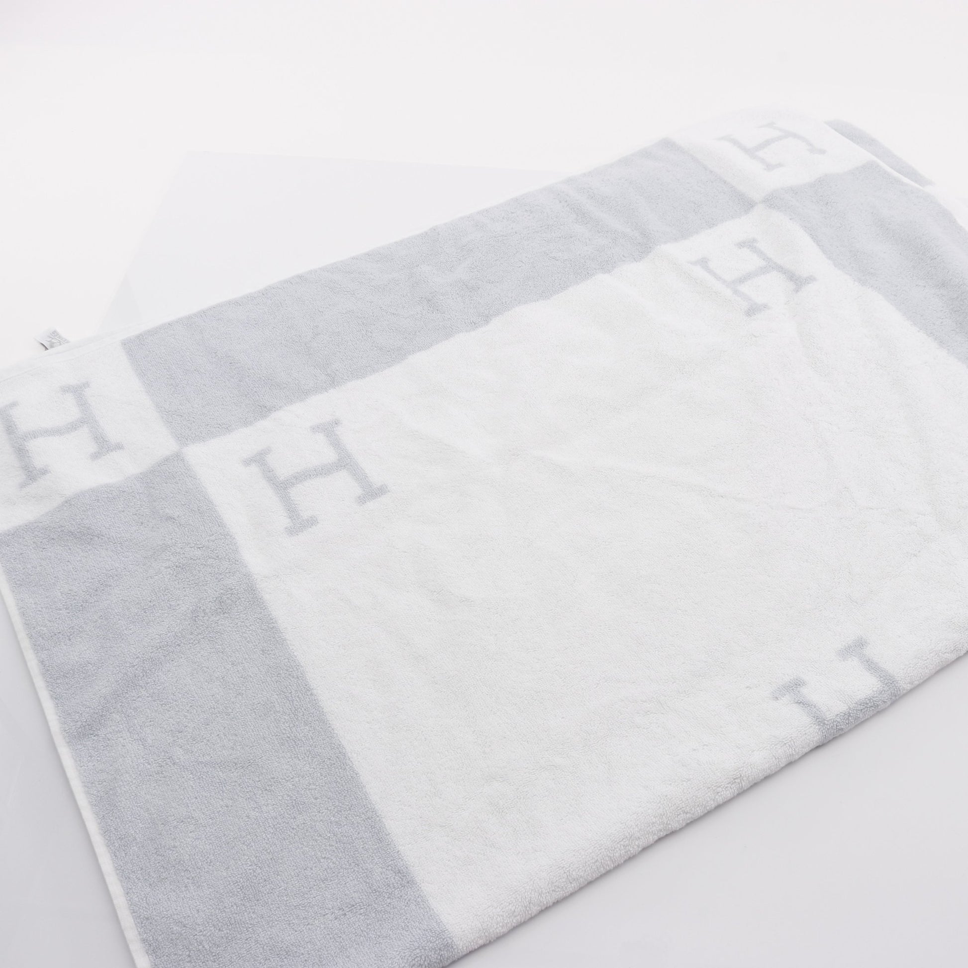 アヴァロン バス タオル コットン ブルーグレー ホワイト エルメス 財布・小物 HERMES