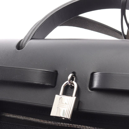 エールバッグジップPM ハンドバッグ トワルミリタリー ヴァッシュハンター ブラック シルバー金具 C刻印 エルメス バッグ HERMES