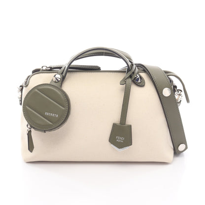 BY THE WAY MEDIUM バイザウェイ ミディアム ハンドバッグ キャンバス レザー アイボリー カーキグリーン 2WAY フェンディ バッグ FENDI