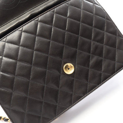 マトラッセ チェーンショルダーバッグ ラムスキン ブラック ゴールド金具 プッシュロック シャネル バッグ CHANEL