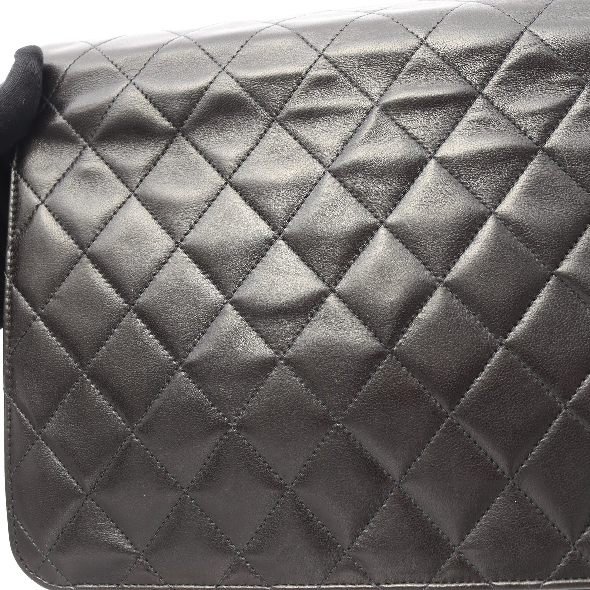 マトラッセ チェーンショルダーバッグ ラムスキン ブラック ゴールド金具 プッシュロック シャネル バッグ CHANEL